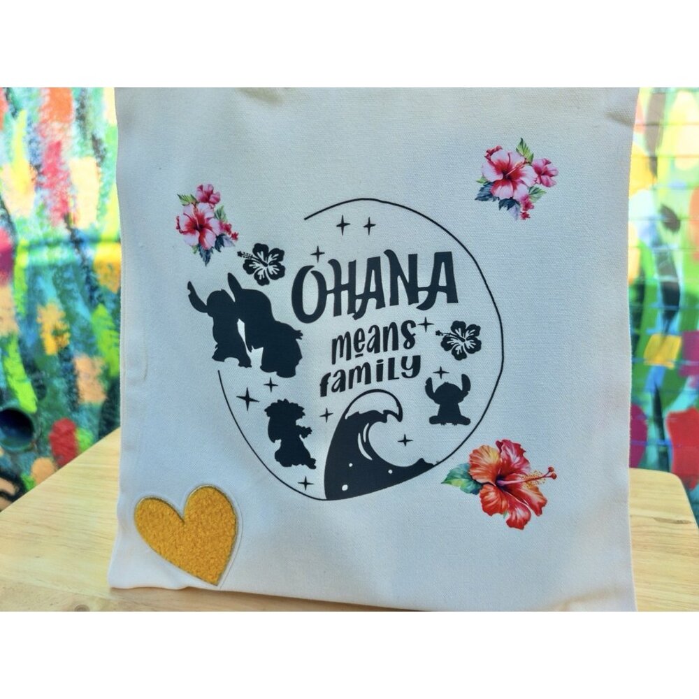 LILO OHANA Canvas Tote Bag 14” - Chenille